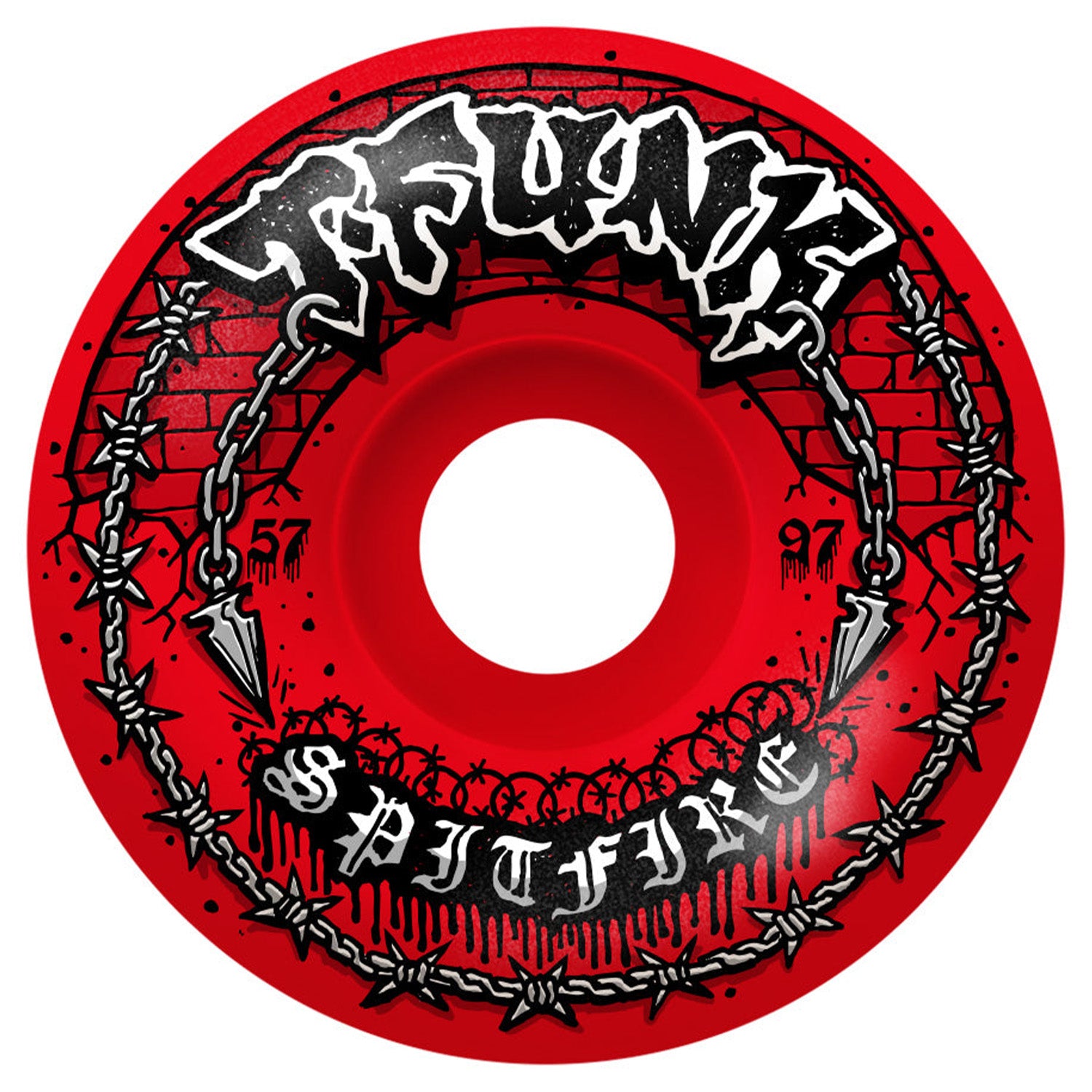 Spitfire T-Funk Raw Radial Full Red F4 97a 57mm
