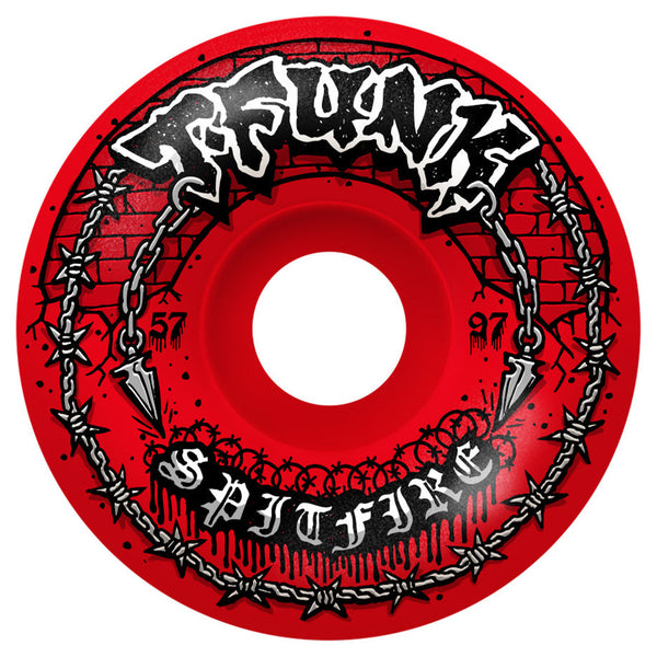 Spitfire T-Funk Raw Radial Full Red F4 97a 57mm - Orchard Skateshop