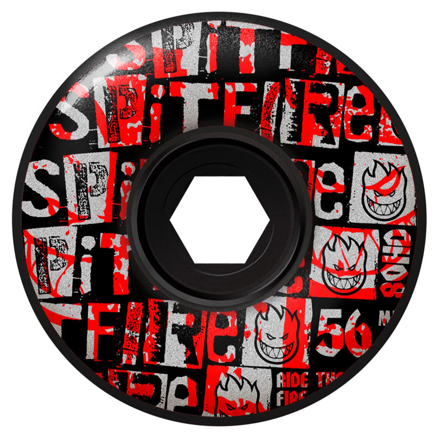 Spitfire Wheels 80HD Ransom Radial Full Black 56mm 80a