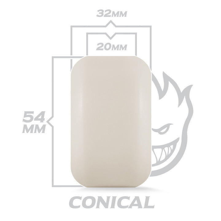 Spitfire Wheels Conical Yellow Print F4 99a 54mm