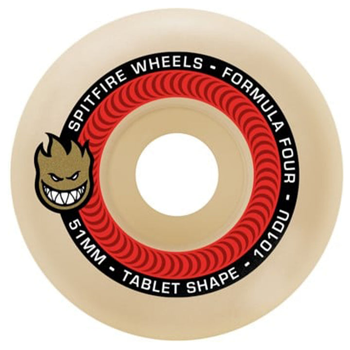 Spitfire Wheels Formula Four F4 101A Tablets Natural 53mm
