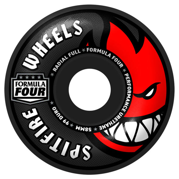 Spitfire Wheels Radial Full Black F4 99a 58mm - Orchard Skateshop