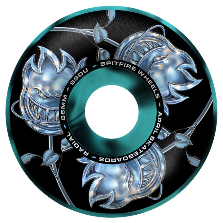 Spitfire Wheels x April Bighead Rose Swirl Black Radial F4 56mm 99a