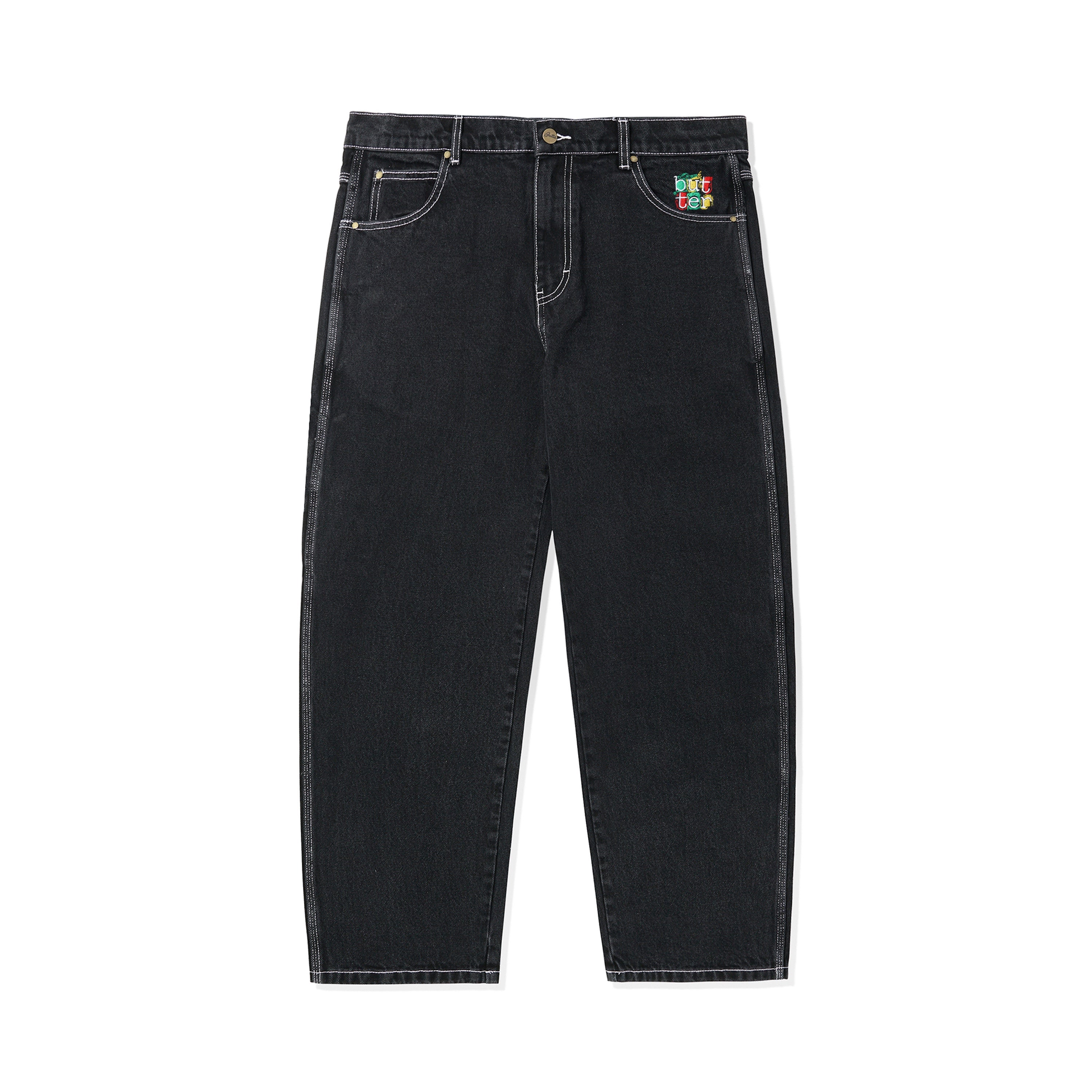 Butter Goods Scribble Denim Pants Flat Black - Orchard Skateshop