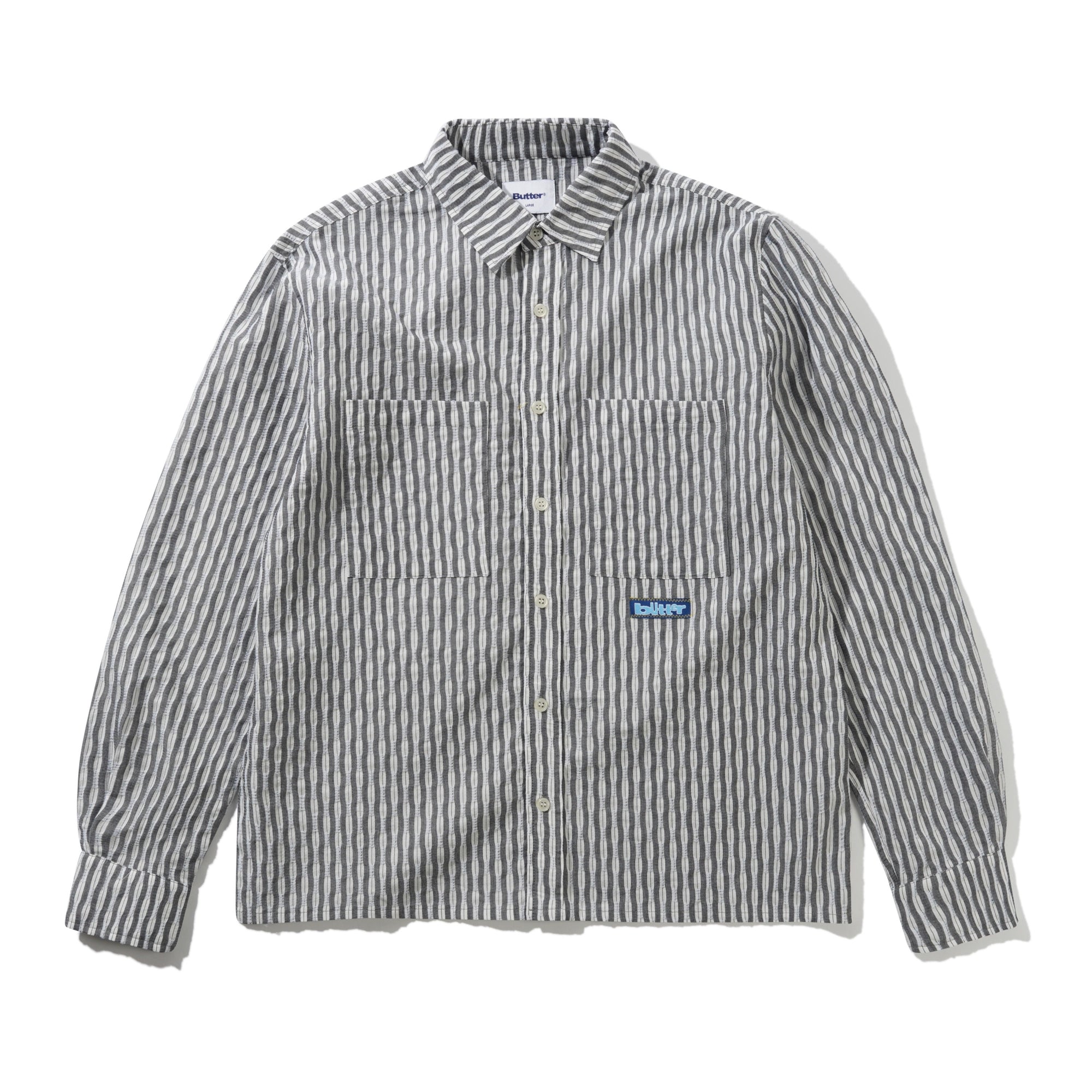Butter Goods Stitch Button Up Shirt Grey