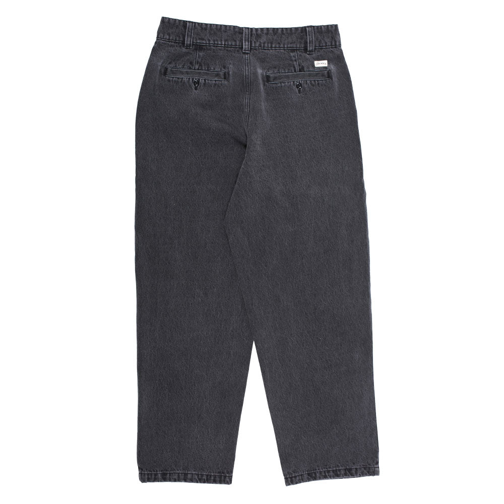 Theories Belvedere Pleated Denim Trousers Washed Black