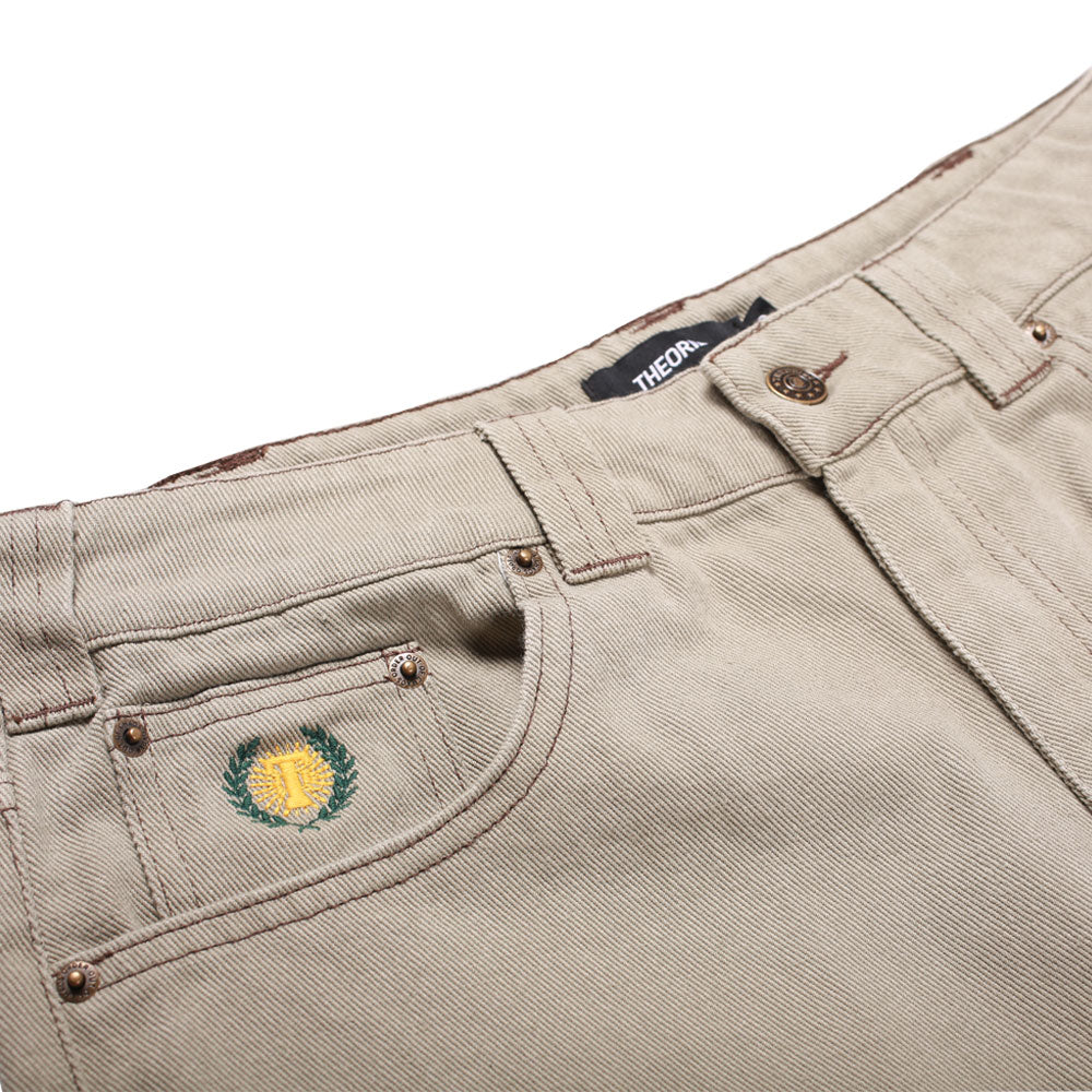 Theories Plaza Jeans Sand Contrast Stitch