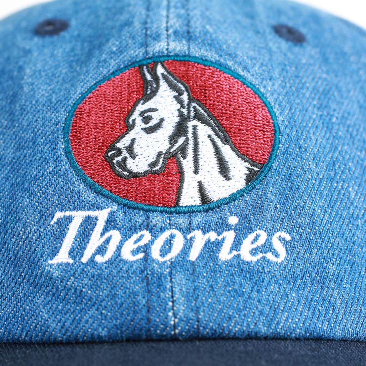 Theories Champ Strapback Hat Denim Blue