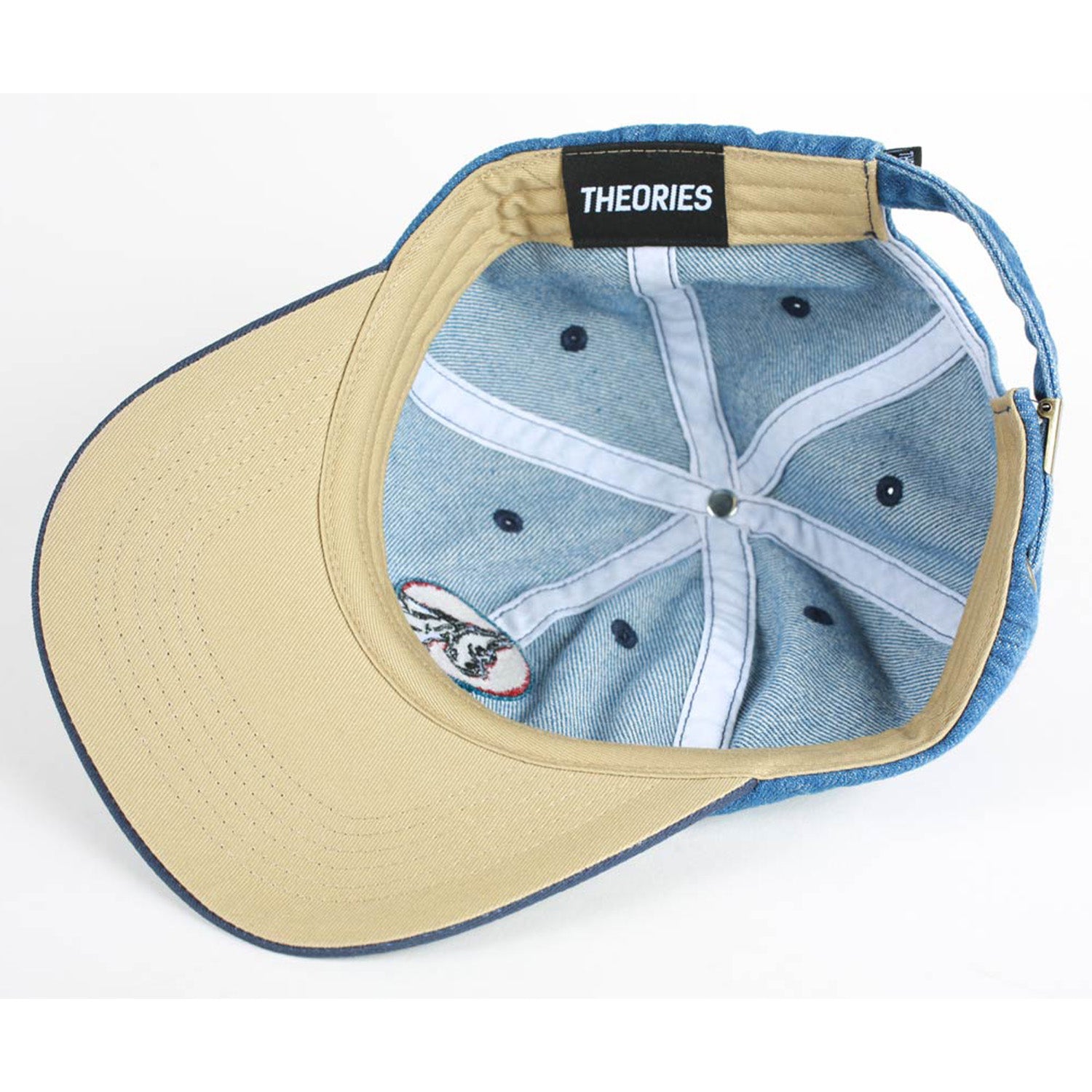 Theories Champ Strapback Hat Denim Blue