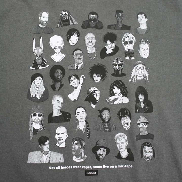 Theories Mixtape Tee Garment Dyed Faded Black