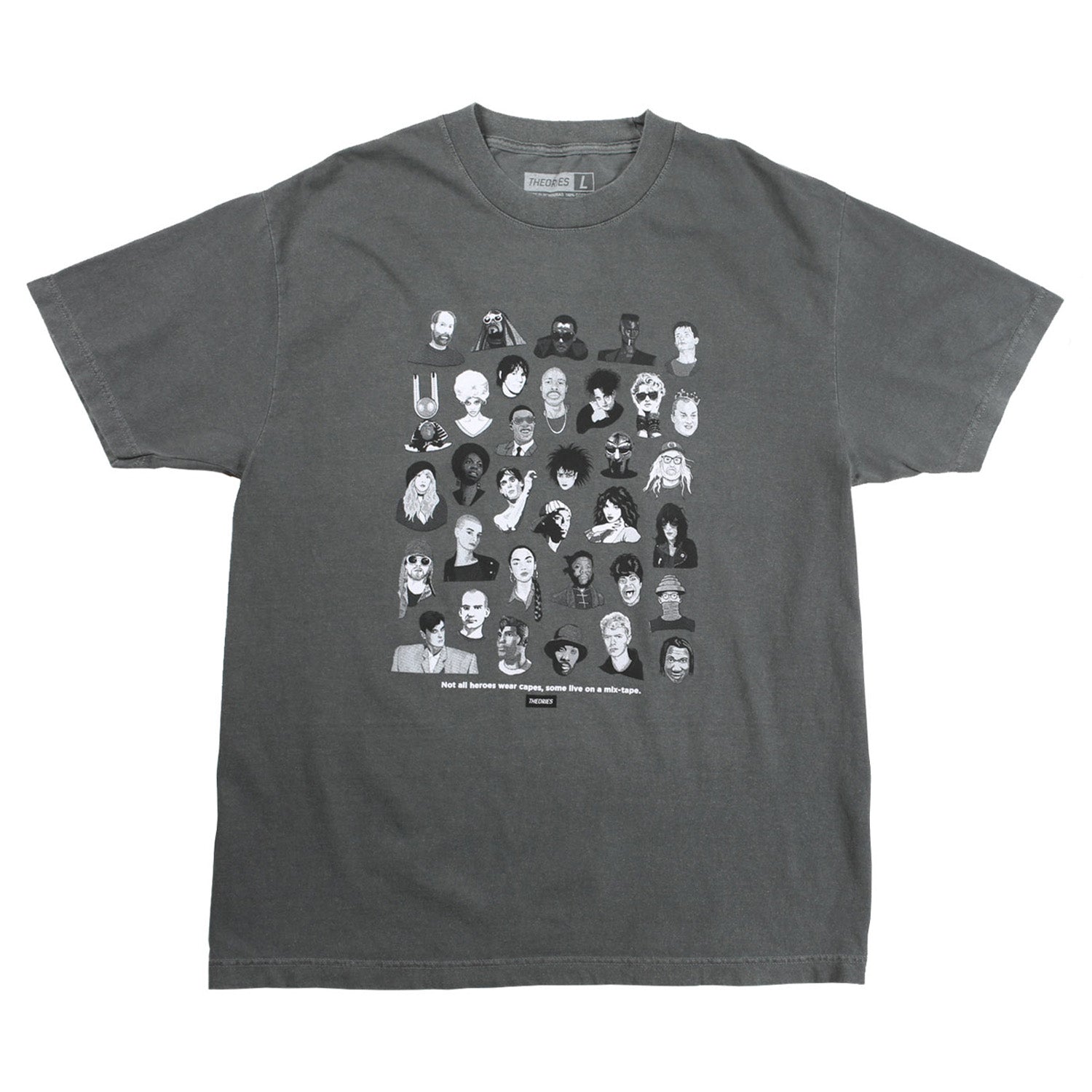 Theories Mixtape Tee Garment Dyed Faded Black