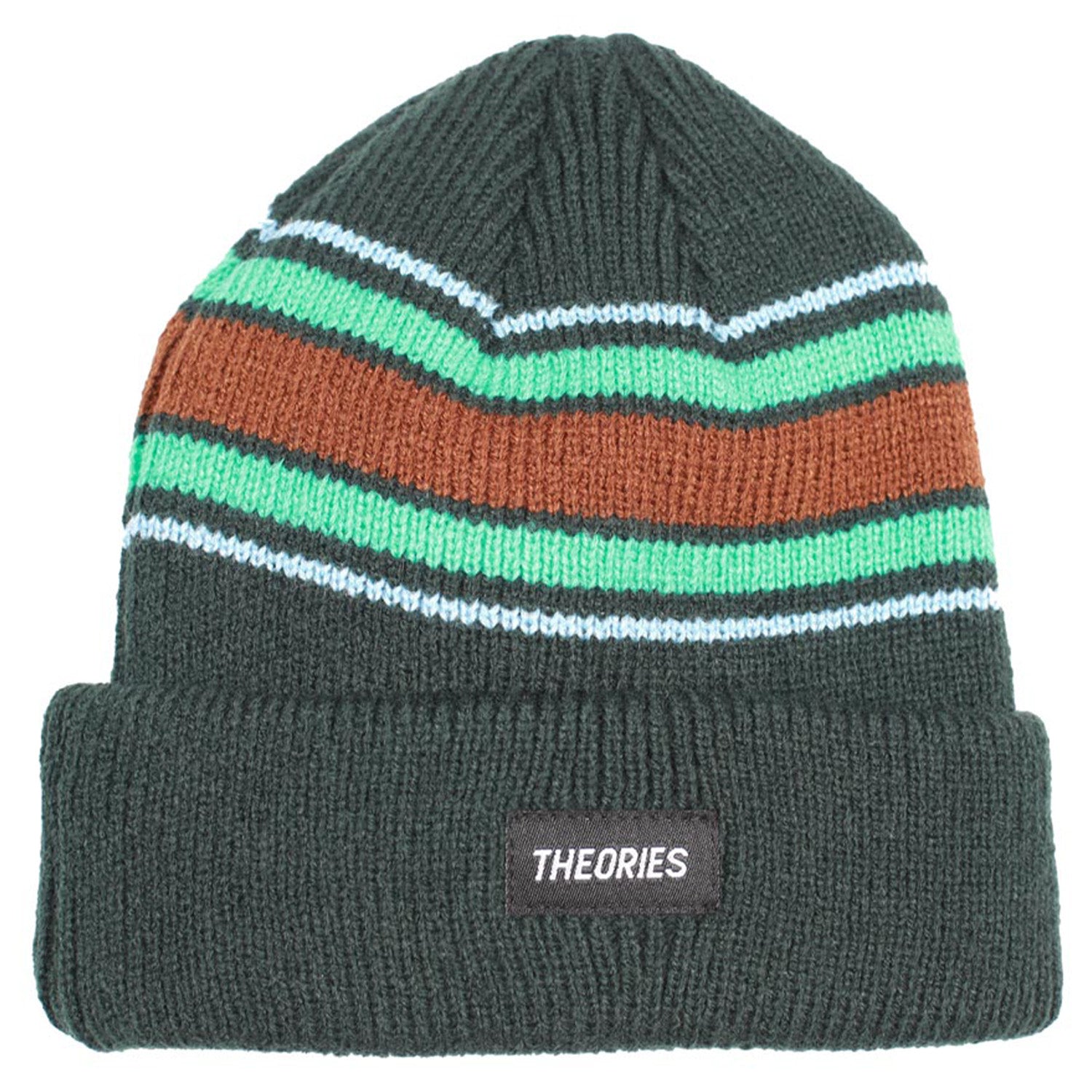 Theories Stamp Stripe Knit Beanie Palm