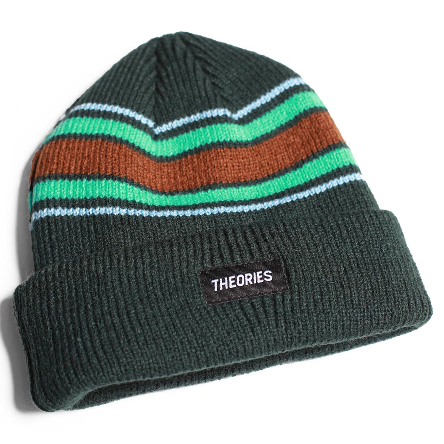Theories Stamp Stripe Knit Beanie Palm