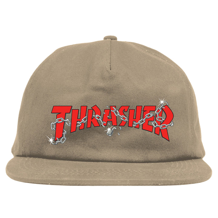 Thrasher Chains by Daniel Shepard Snapback Hat Khaki