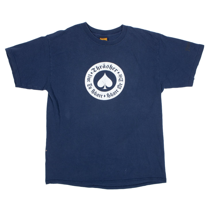 Overripe Thrasher Live To Skate Tee Navy Large 2008