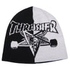 Thrasher Skate Goat Split Skully Beanie Black/White