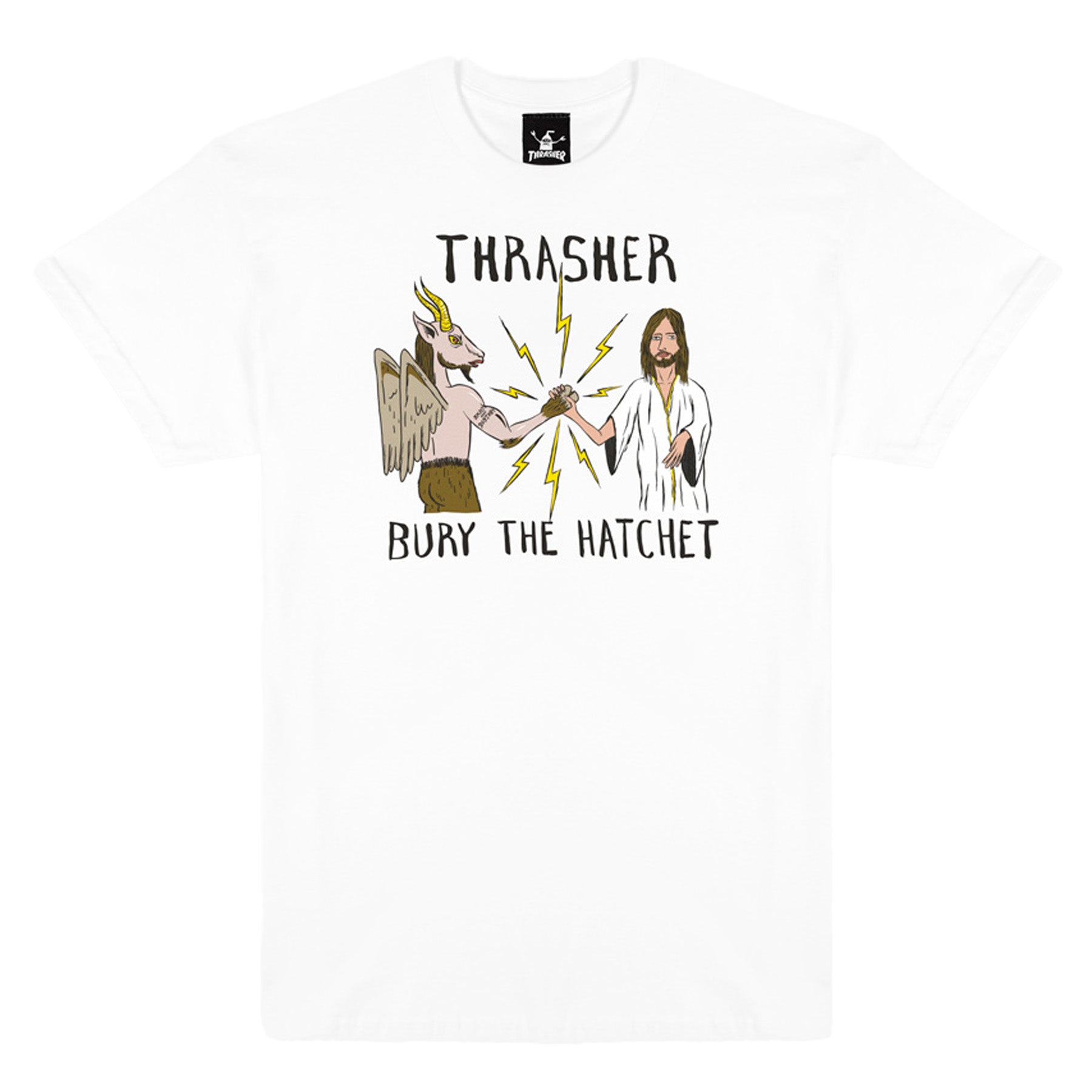 Thrasher X Toy Machine Bury The Hatchet BTH Tee White - Orchard