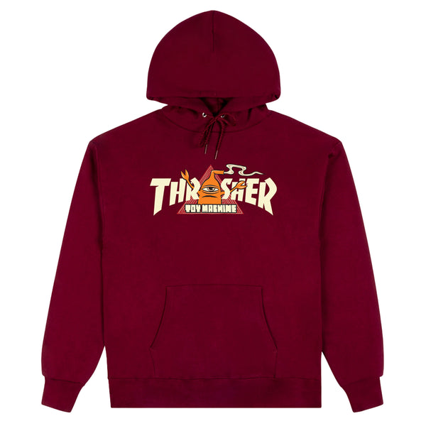 全品送料0円 Machine Toy x Thrasher Vortex Skateshop Orchard - Maroon Hoodie スノーボード