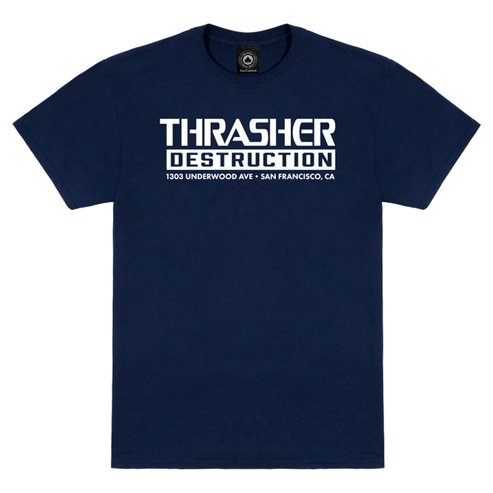 Thrasher Magazine Destruction Tee Navy
