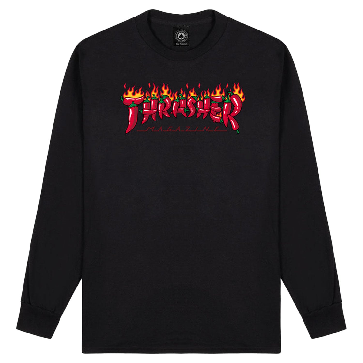 Thrasher Magazine Fuego LS Tee Black