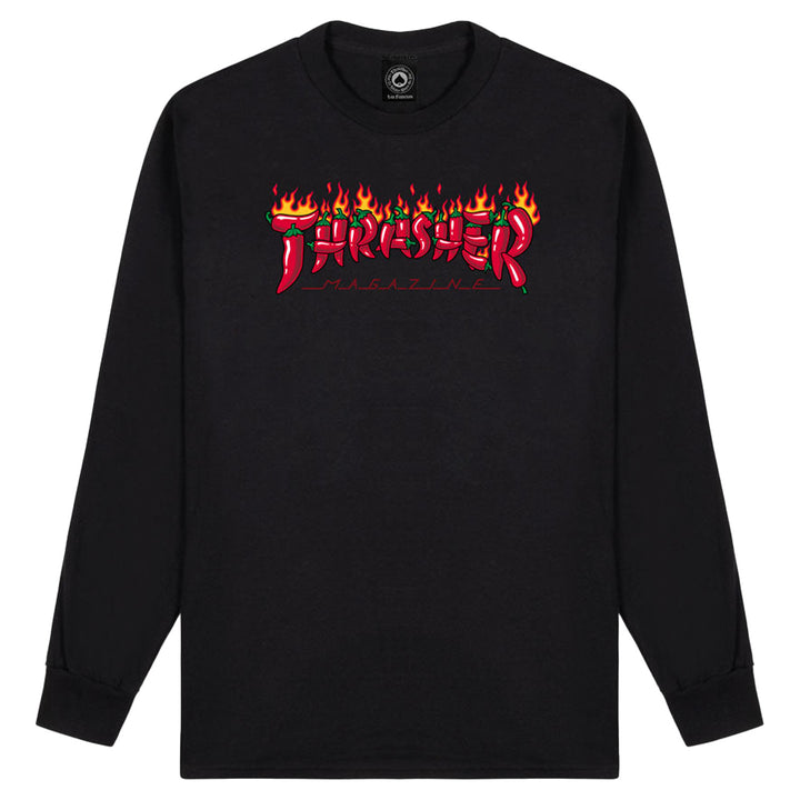 Thrasher Magazine Fuego LS Tee Black
