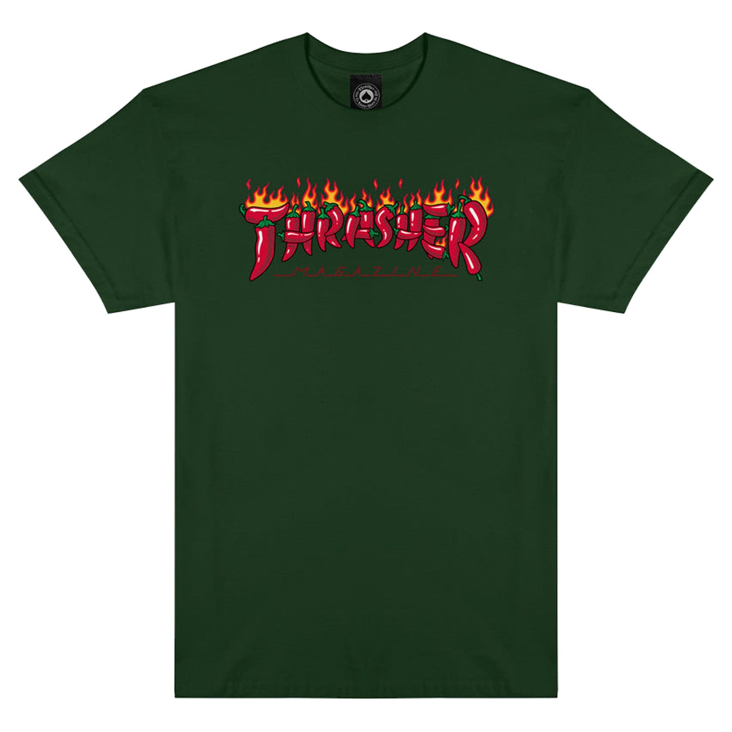 Thrasher Magazine Fuego Tee Forest Green