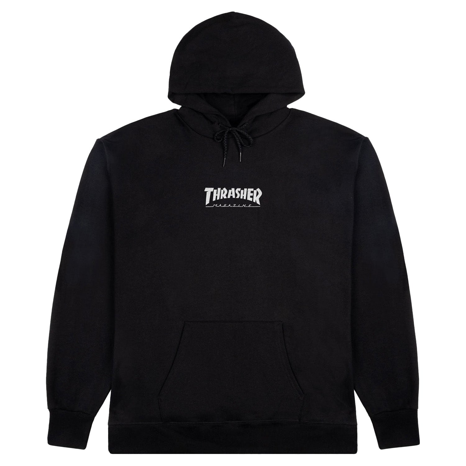 Thrasher Magazine Heavyweight Embroidered Mag Logo Hoodie Black