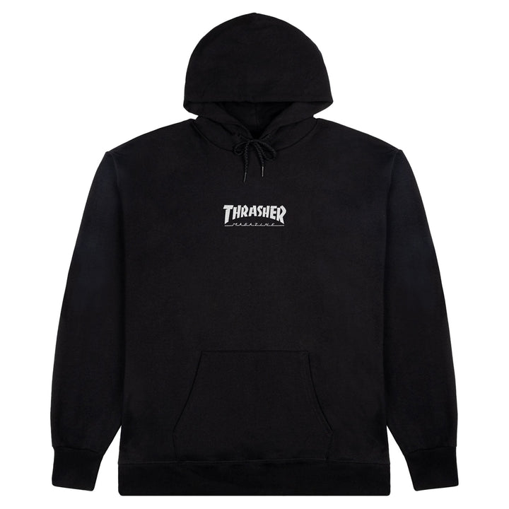 Thrasher Magazine Heavyweight Embroidered Mag Logo Hoodie Black