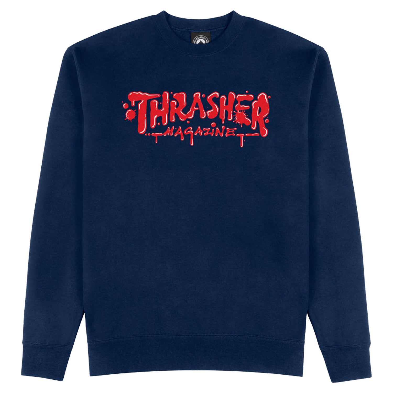Thrasher Magazine Wet Paint Crewneck Sweatshirt Navy
