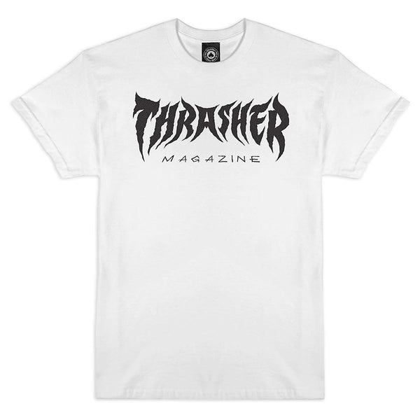 Thrasher Metal Tee White - Orchard Skateshop