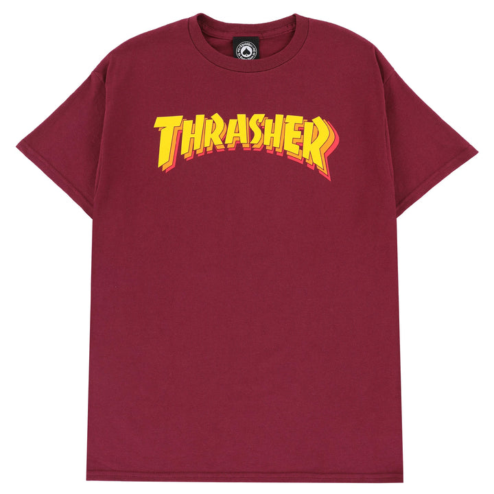 Thrasher Stacked Tee Maroon