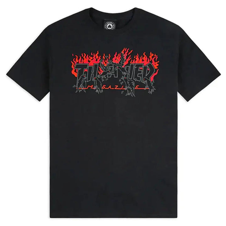 Thrasher Tee Crows Black