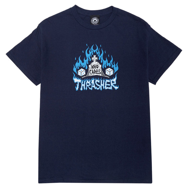 Thrasher Who Cares Neckface Tee Navy