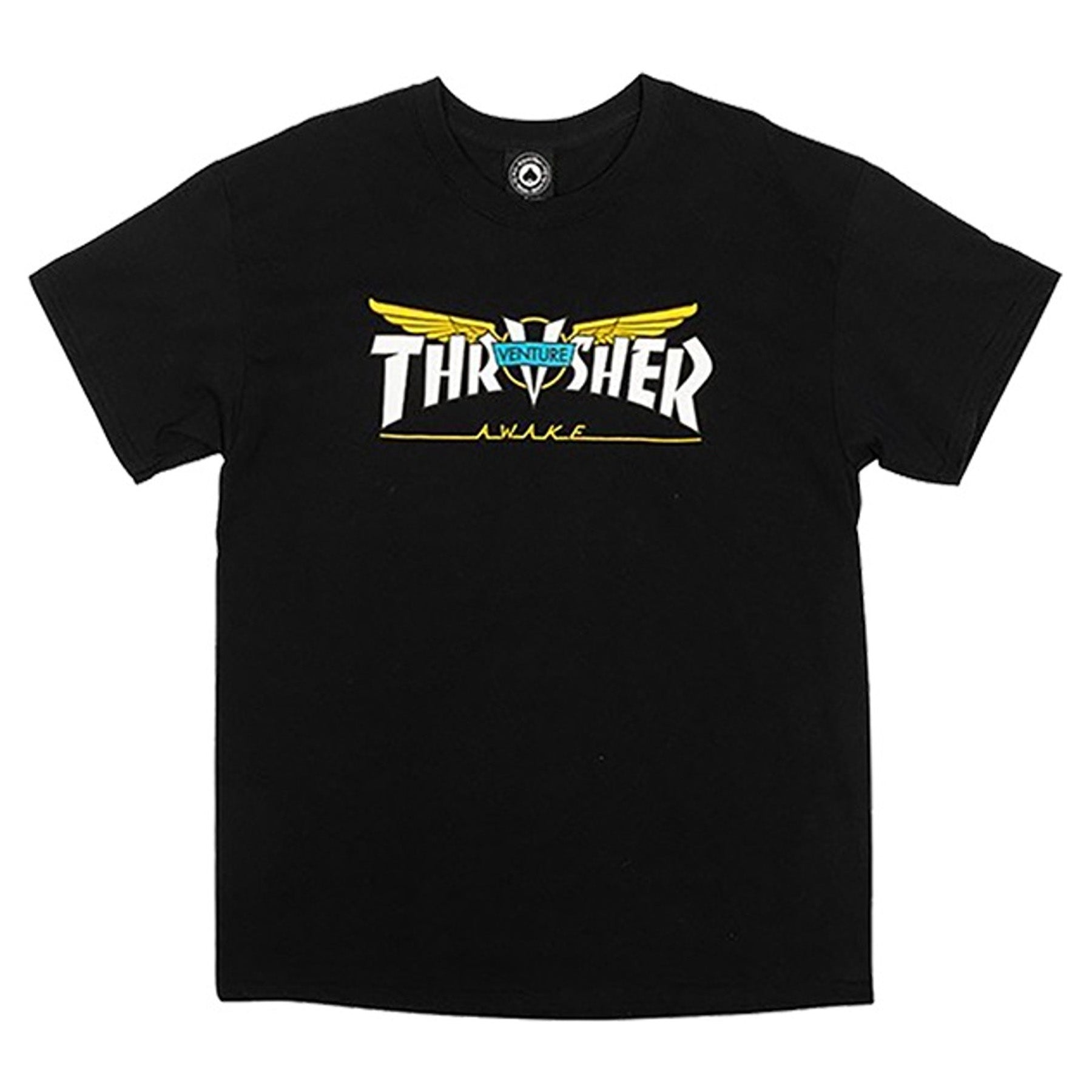 Thrasher x Venture Tee Black - Orchard Skateshop