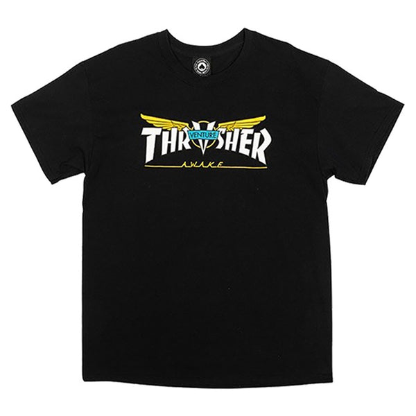 Thrasher x Venture Tee Black - Orchard Skateshop