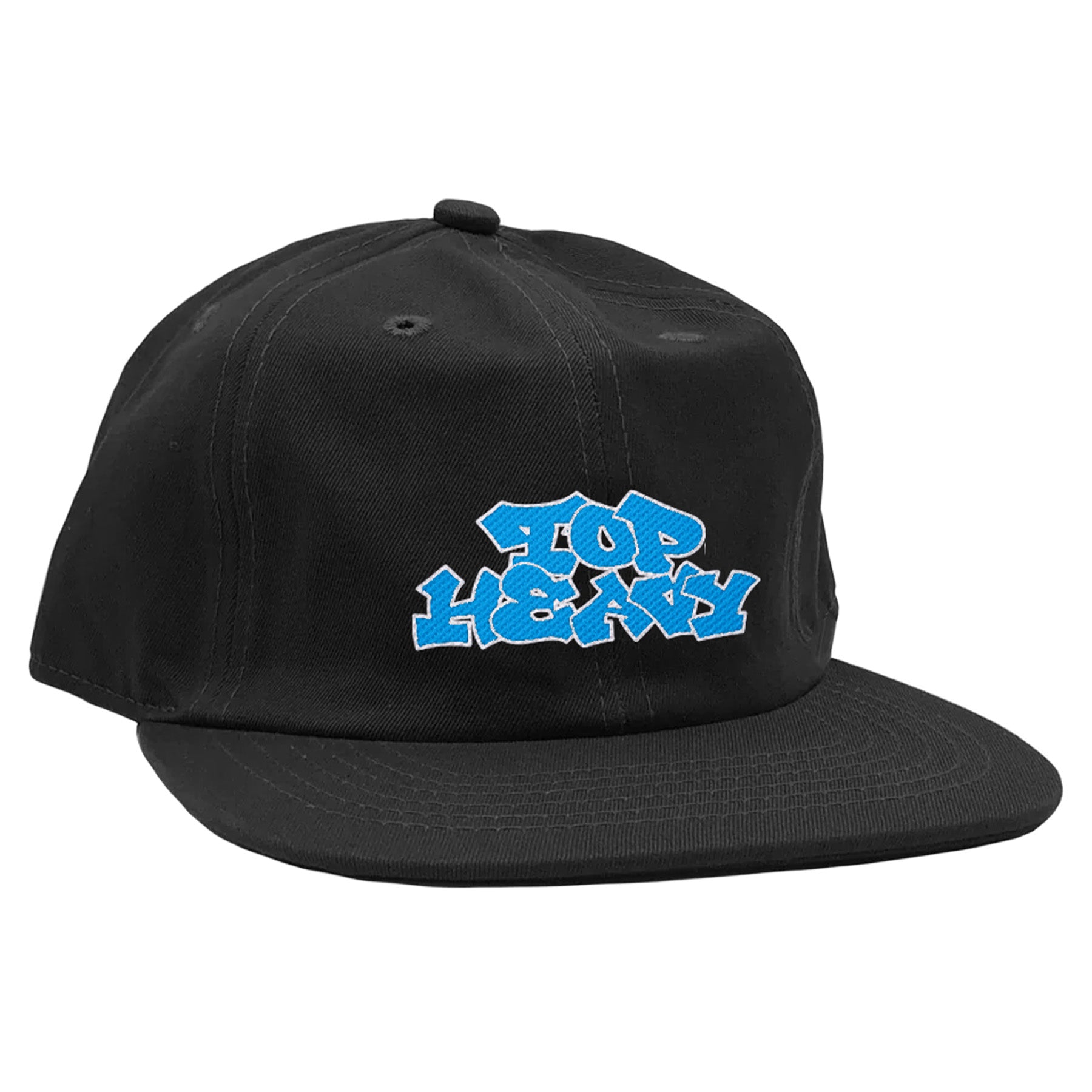 Top Heavy Stacks 6 Panel Snapback Hat Black