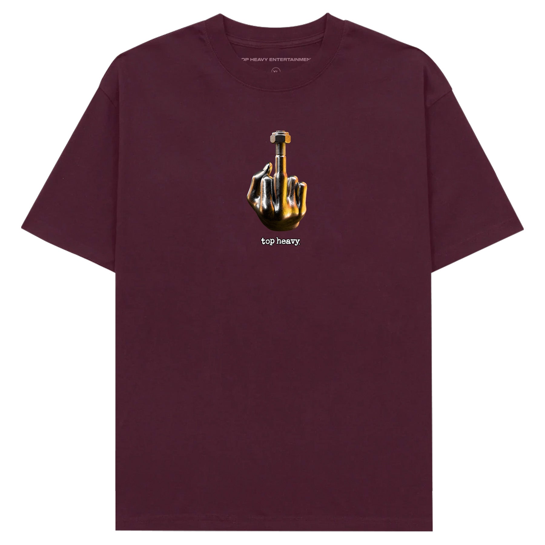 Top Heavy Heavy Metal Tee Burgundy