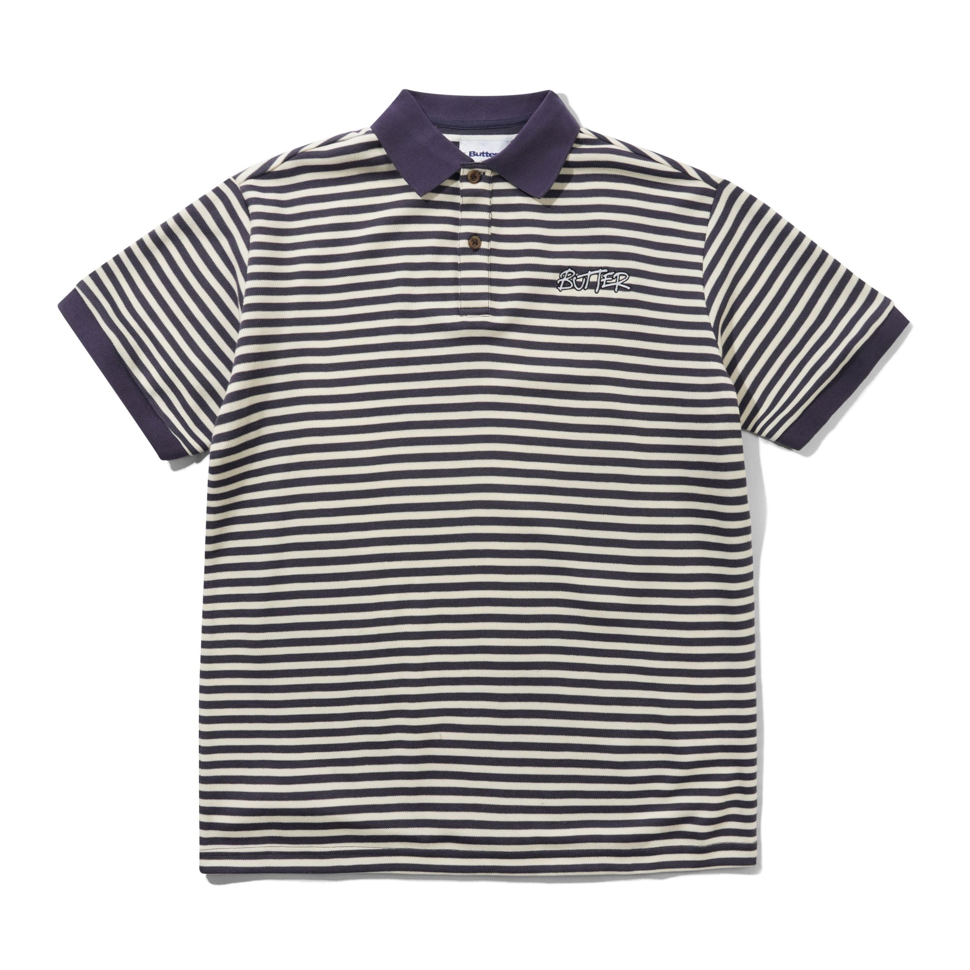 Butter Goods Tunnel Polo Shirt Navy/White