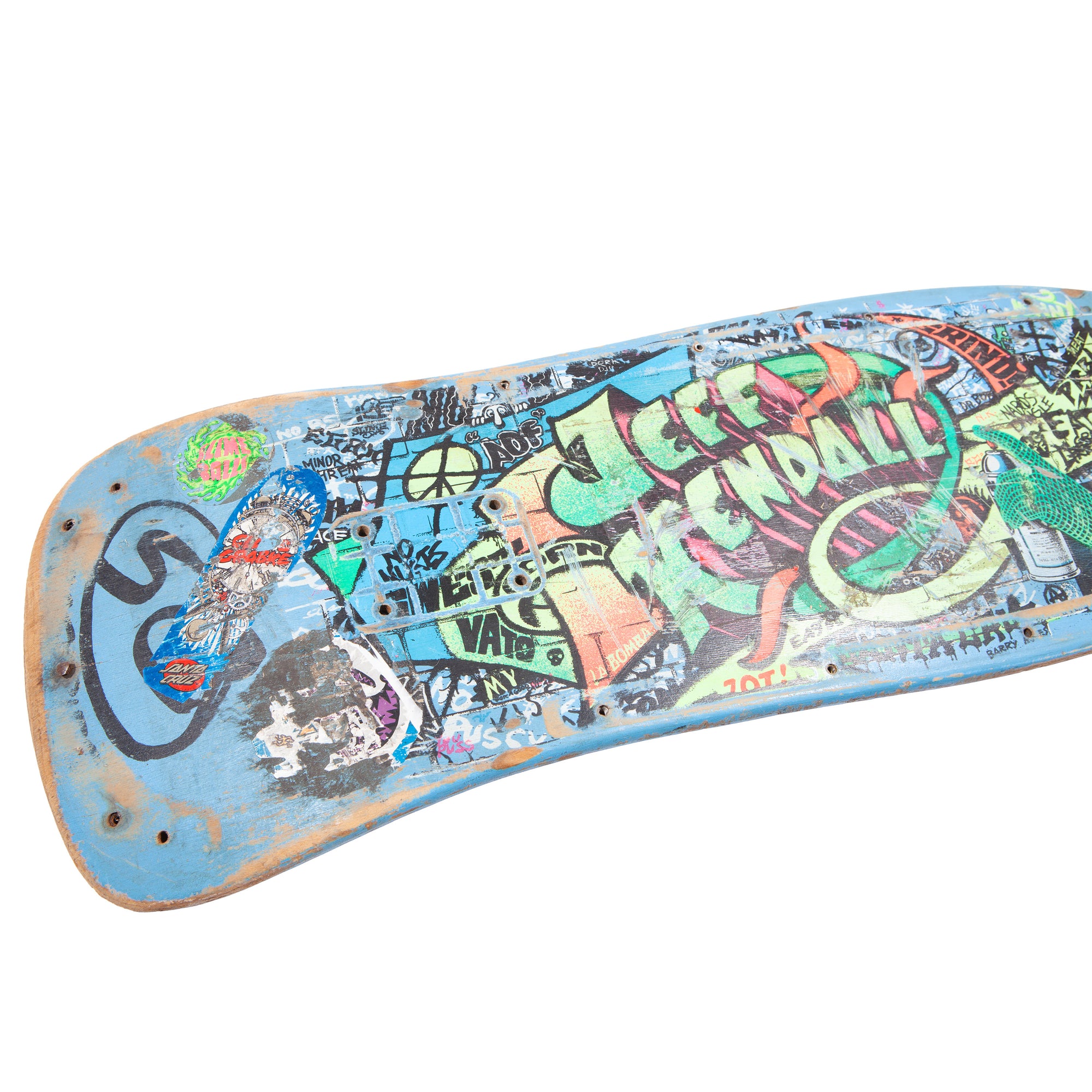 Overripe Santa Cruz Jeff Kendall Graffiti Blue Deck Used (Late 80&#39;s)