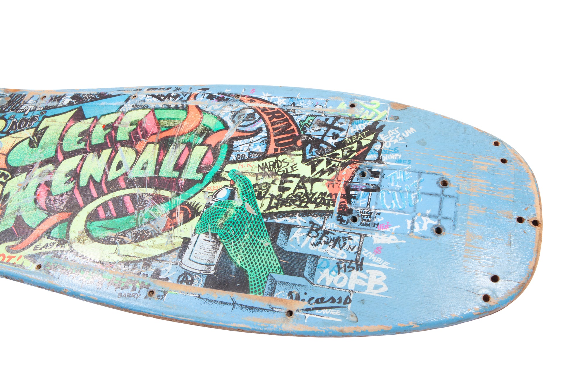 Overripe Santa Cruz Jeff Kendall Graffiti Blue Deck Used (Late 80&#39;s)