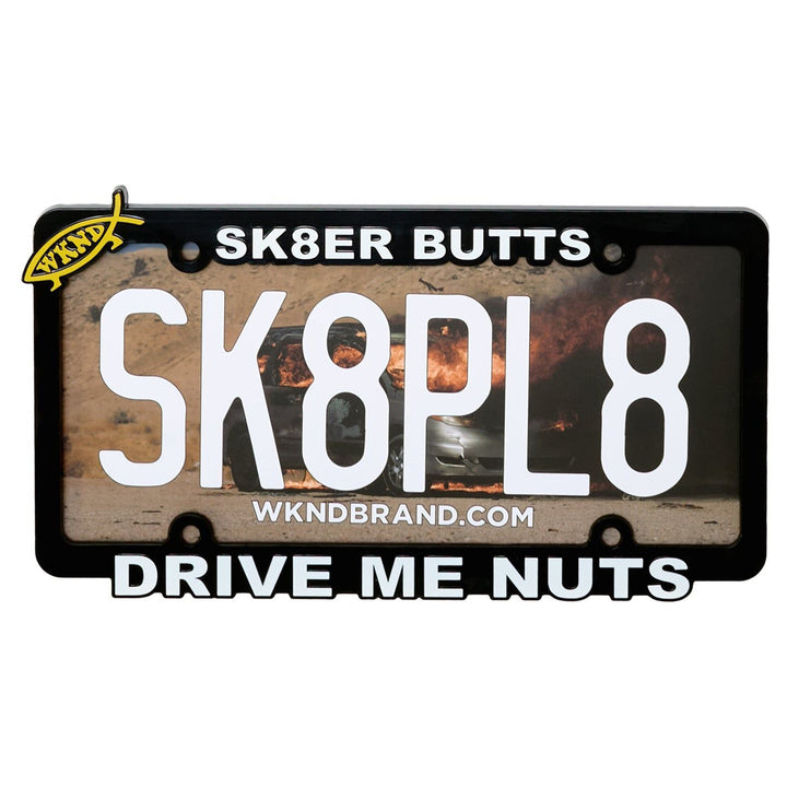 WKND Drive Me Nuts License Plate Frame