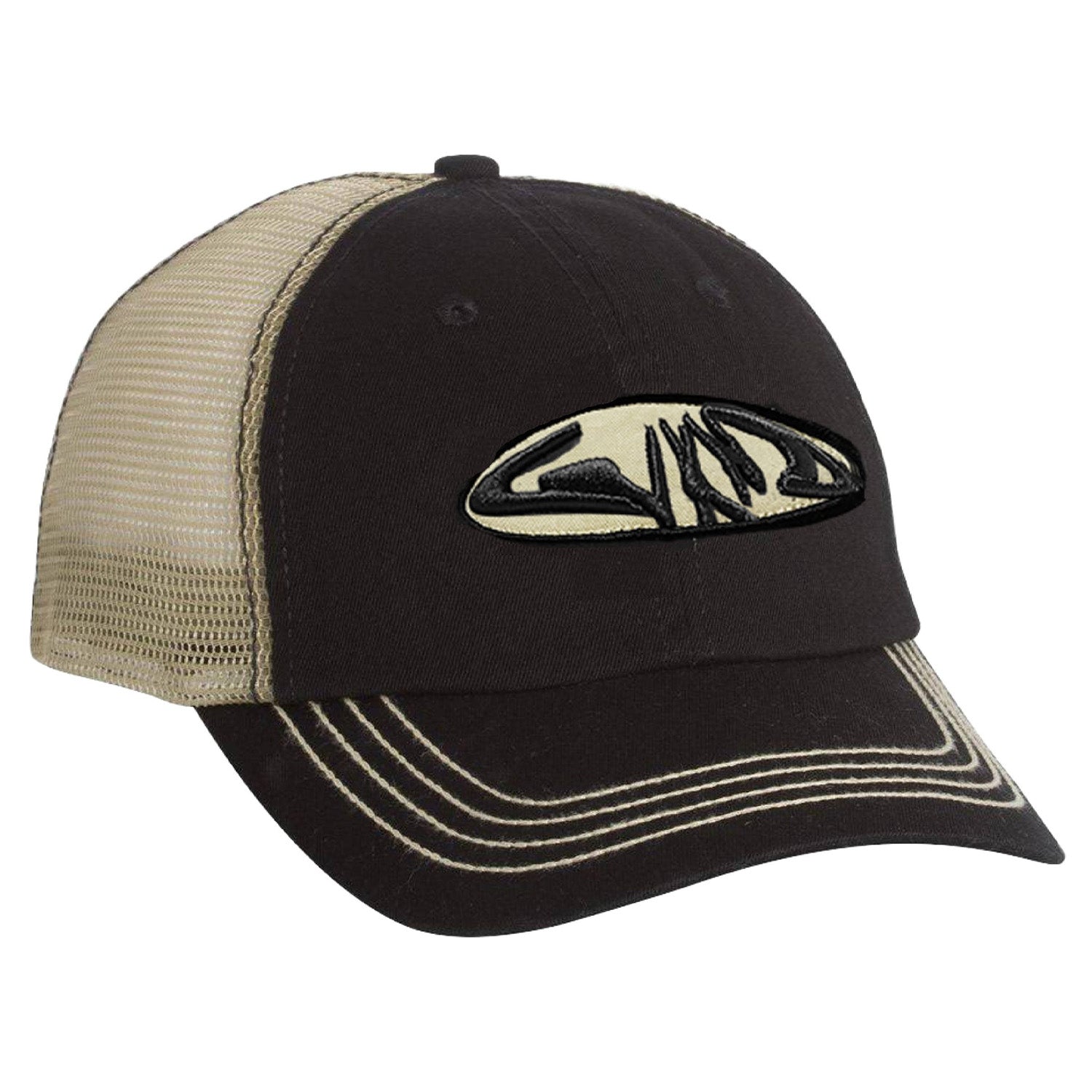 WKND Fishbone Patch Contrast Stitch Trucker Hat Black/Bone