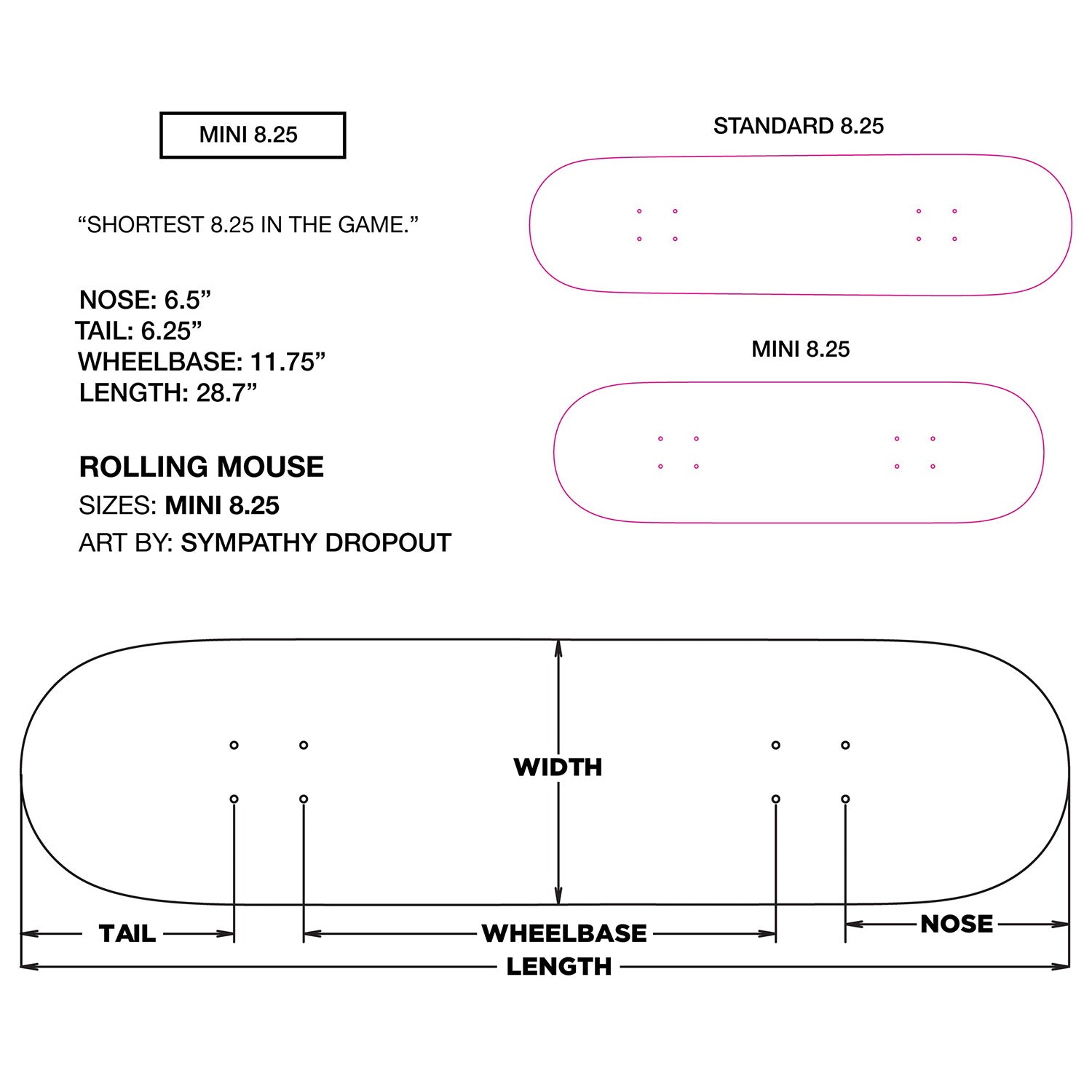 WKND Rolling Mouse Mini Deck Shortest 8.25" In The Game