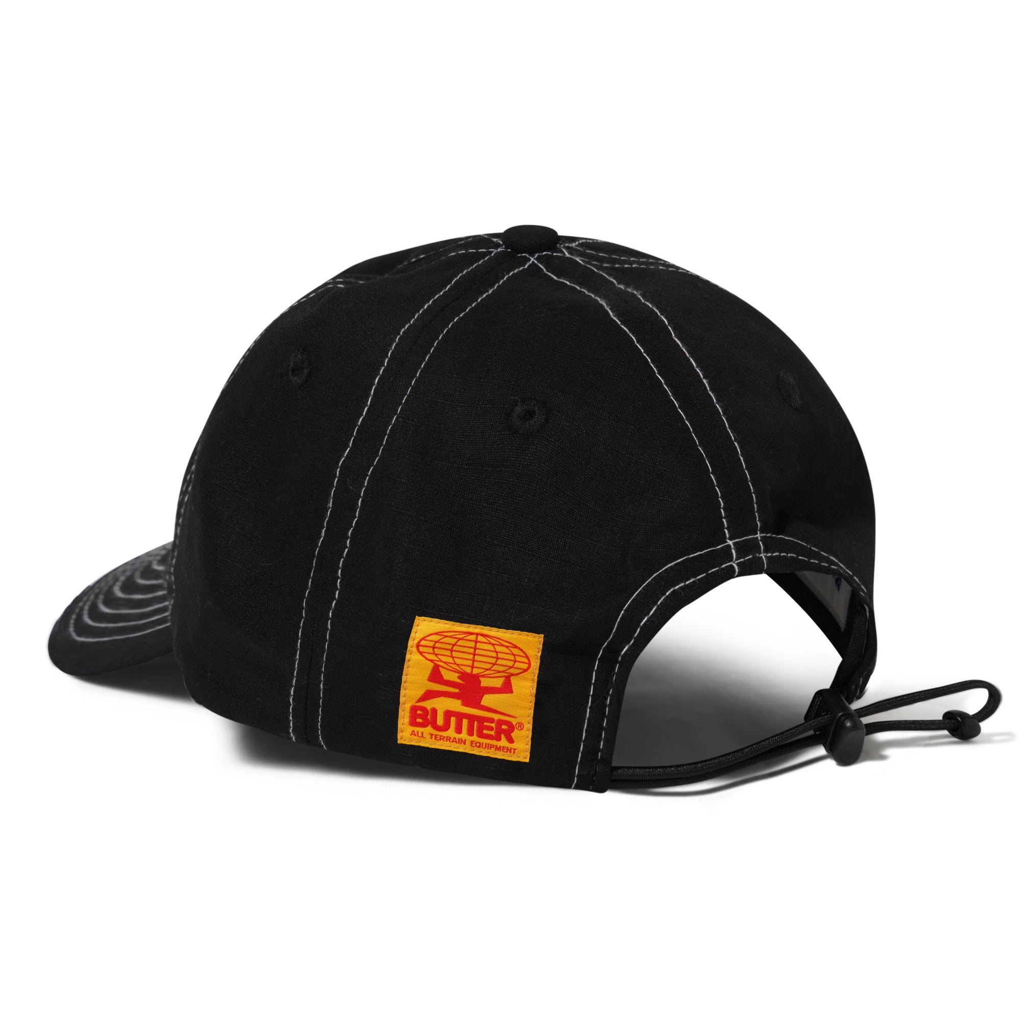 Butter Goods Washed Ripstop 6 Panel Cap Black