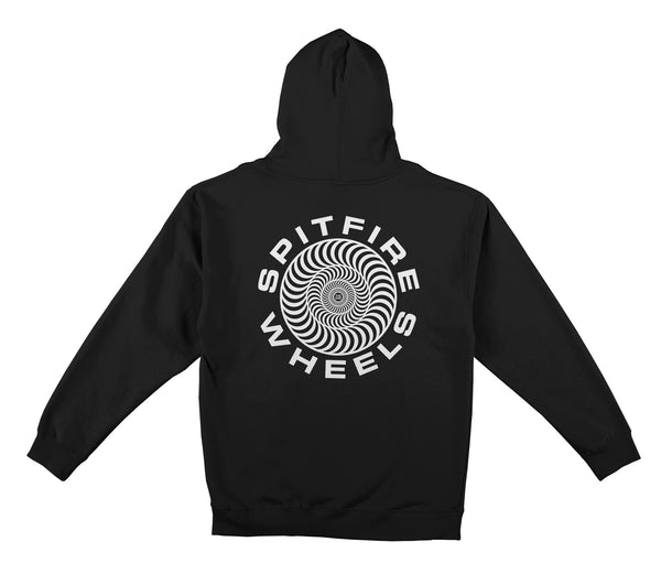 Spitfire Classic '87 Swirl Hooded Sweatshirt Black/White - Orchard
