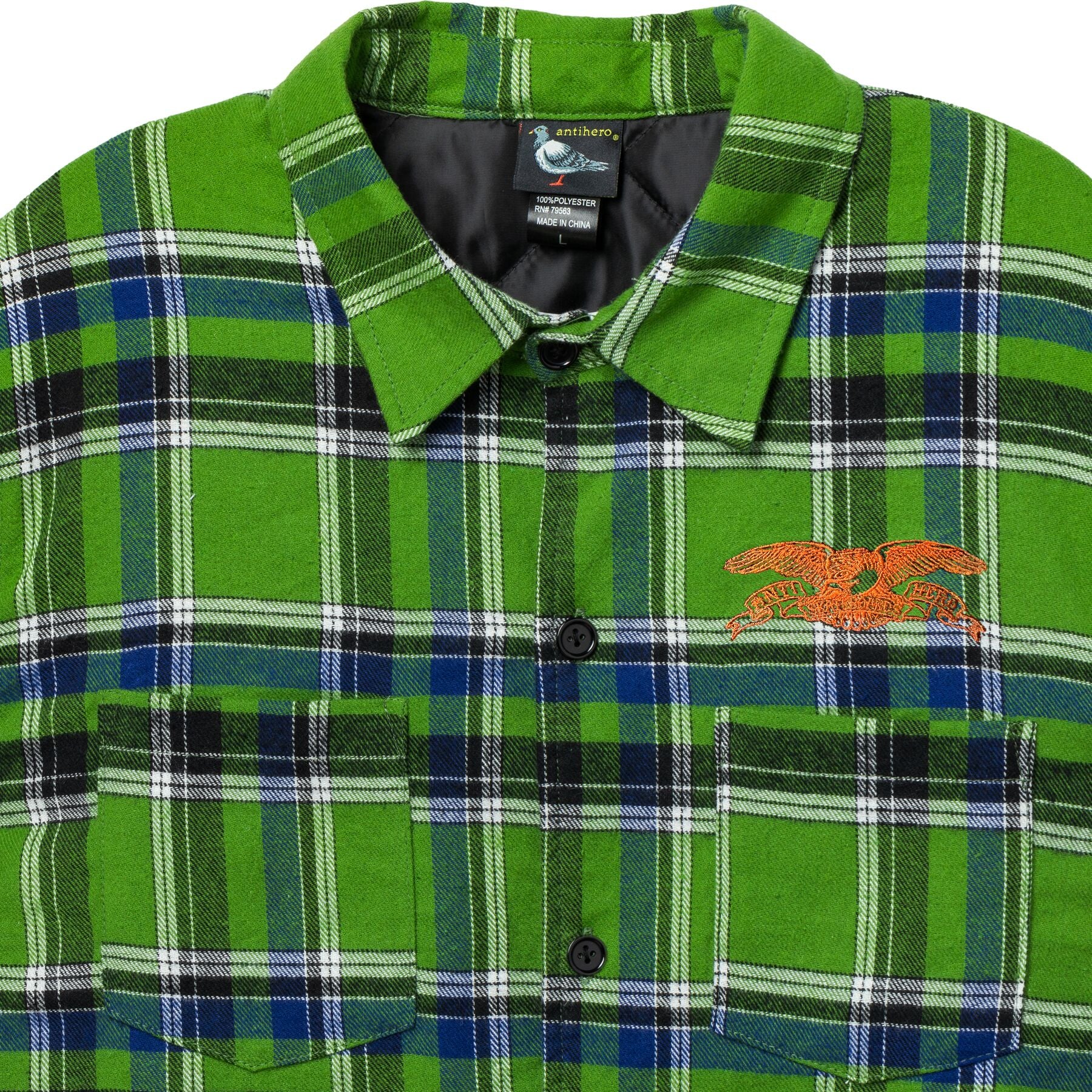 Antihero Basic Eagle Flannel Jacket Green/Blue