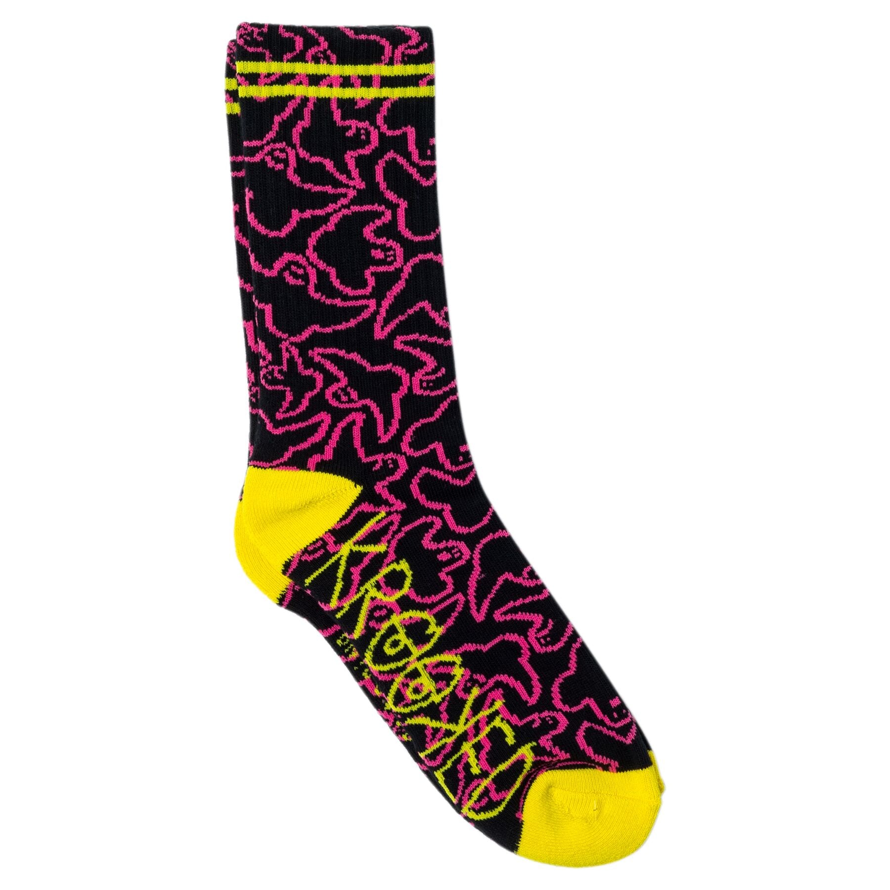 Krooked Multi Birds Socks Black/Pink