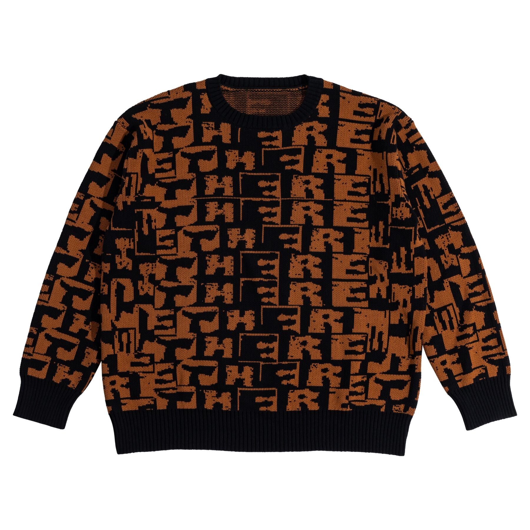 There Jacquard Knit Sweater Black