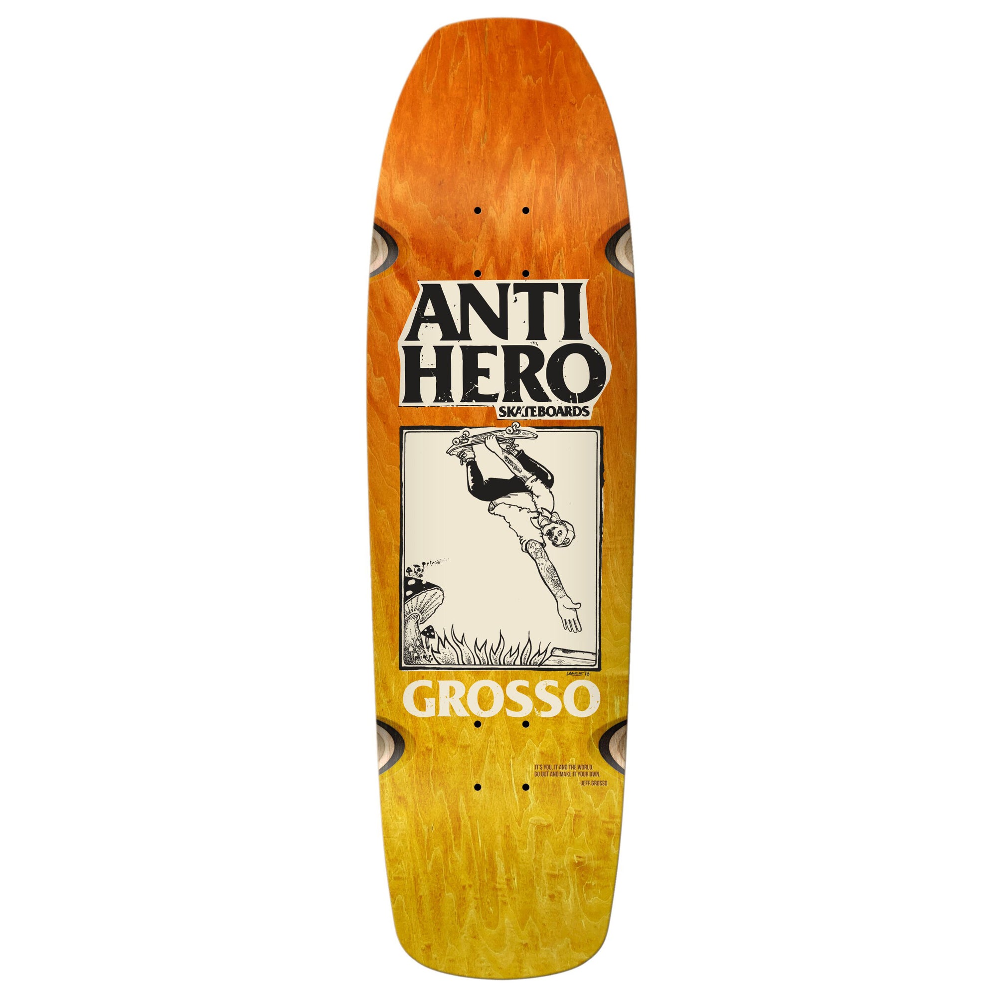 Antihero Skateshop Day Grosso Hand Plant Shaped Deck 9.25 Fade