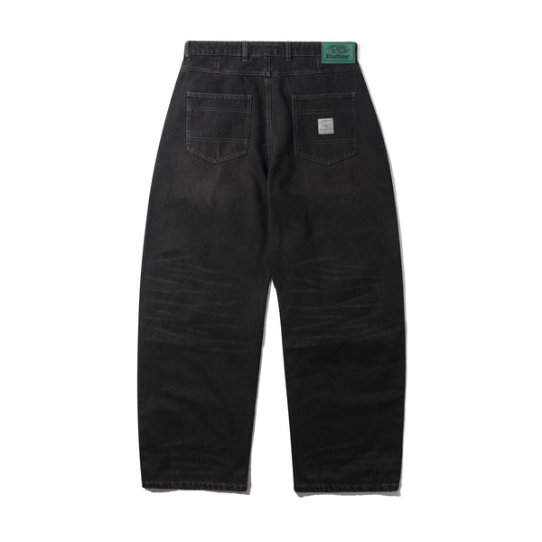 Butter goodsブラックデニム30 Butter Goods Wide Cut Denim Jeans Tinted Black - Orchard Skateshop